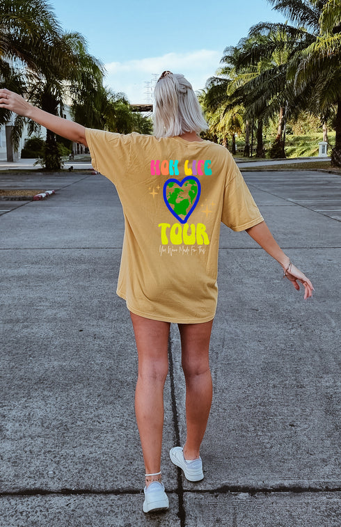 Mom Life World Tour Tee - Oversized Fit, Multiple Colors